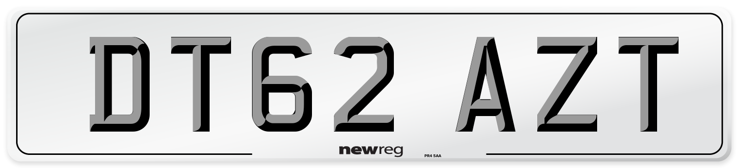 DT62 AZT Number Plate from New Reg